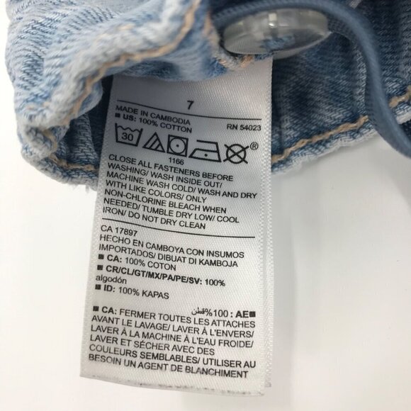 Old Navy High Rise Slouch Straight Light Wash Cut Off Shorts Youth Girls Size 7 - Picture 4 of 4